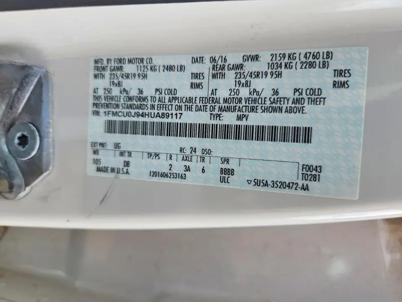 2017 FORD ESCAPE TITANIUM  