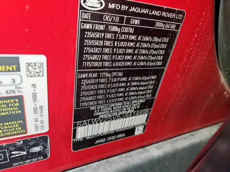 2018 LAND ROVER RANGE ROVER SPORT HSE DYNAMIC  