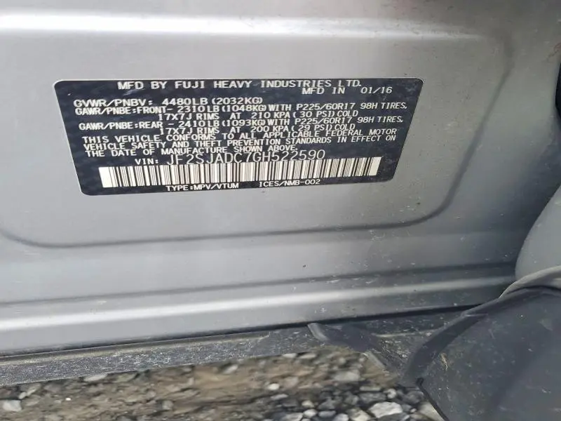 2016 SUBARU FORESTER 2.5I PREMIUM  