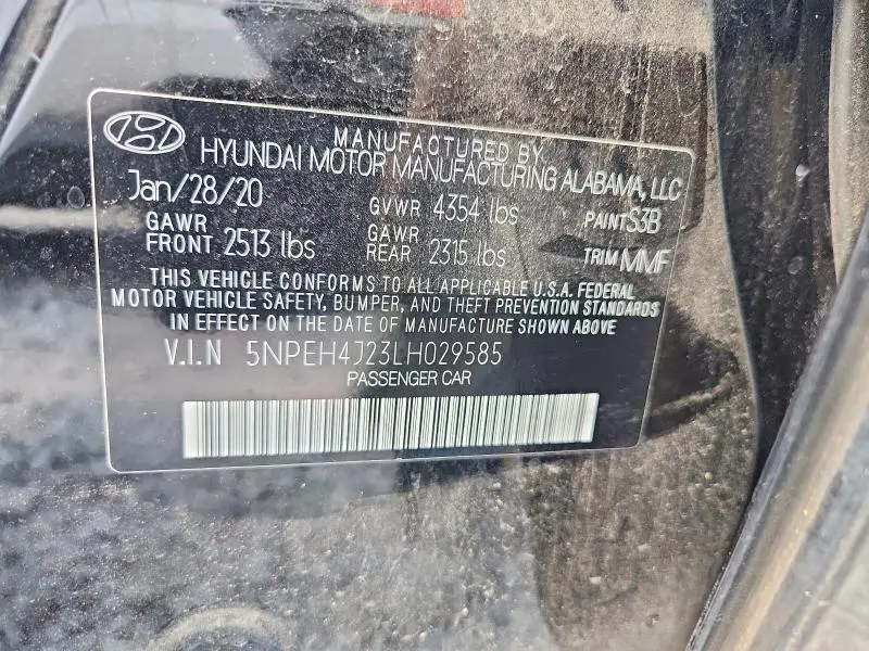 2020 HYUNDAI SONATA LIMITED  