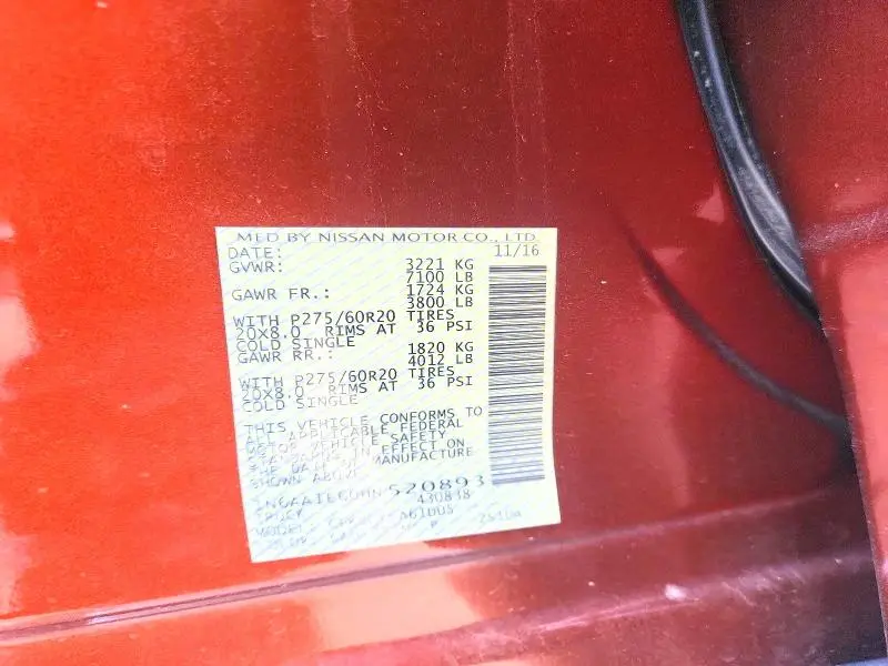 2017 NISSAN TITAN PLATINUM RESERVE  