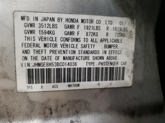 2011 HONDA FIT SPORT  