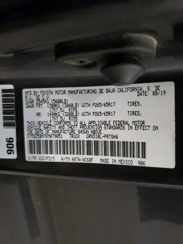2019 TOYOTA TACOMA DOUBLE CAB  