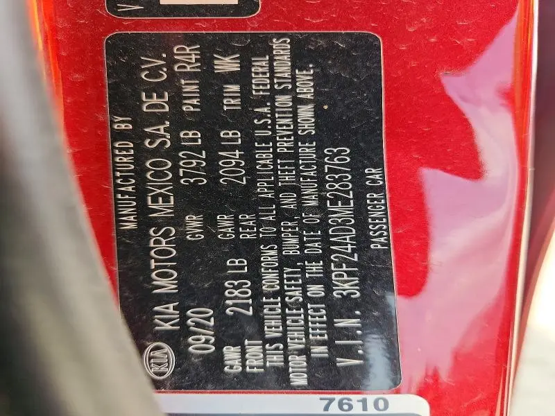 2021 KIA FORTE LXS  