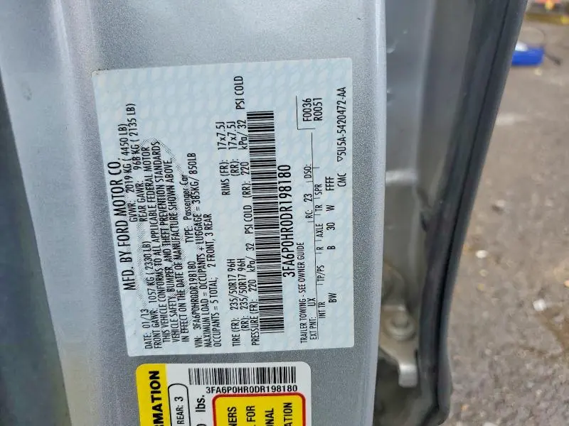 2013 FORD FUSION SE  