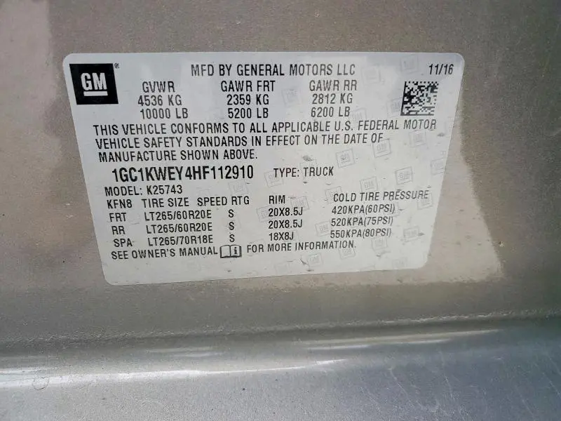 2017 CHEVROLET SILVERADO K2500 HEAVY DUTY LTZ  