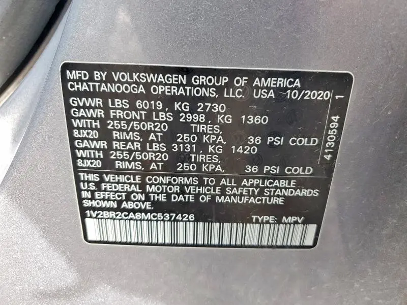 2021 VOLKSWAGEN ATLAS SEL  