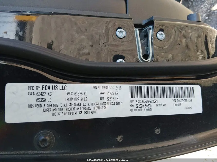 2016 CHRYSLER 300C AWD