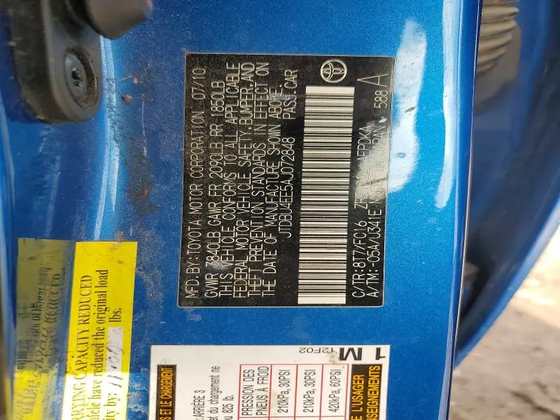 2010 TOYOTA COROLLA LE  