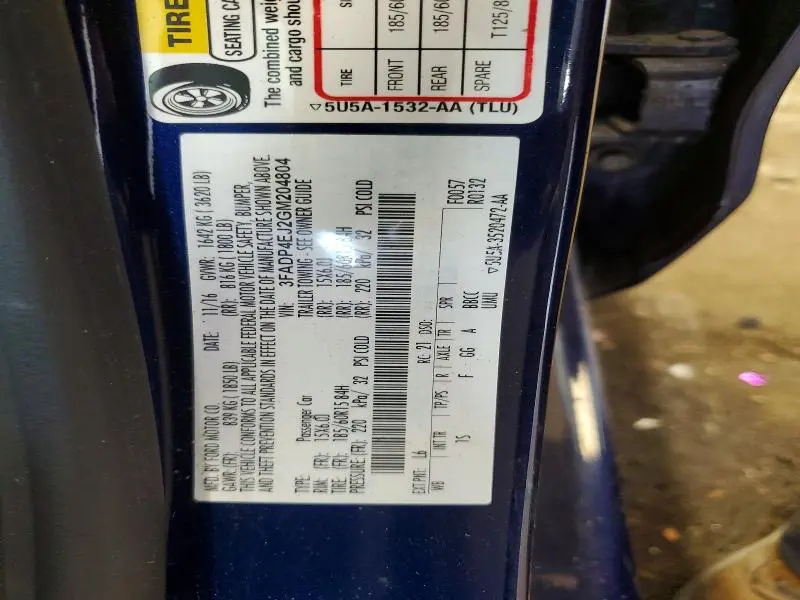 2016 FORD FIESTA SE  