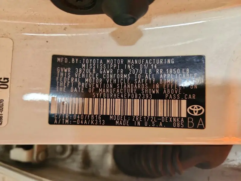 2014 TOYOTA COROLLA LE  