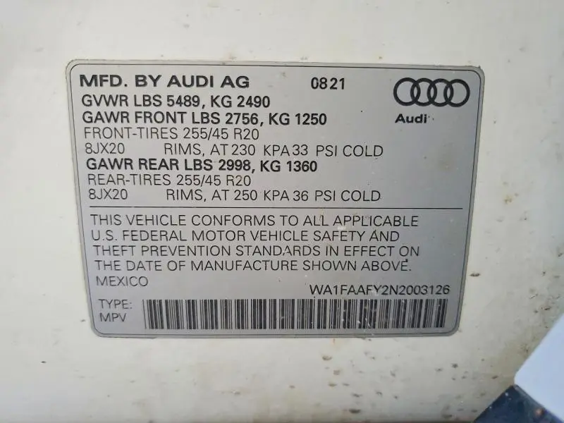 2022 AUDI Q5 PRESTIGE 45  