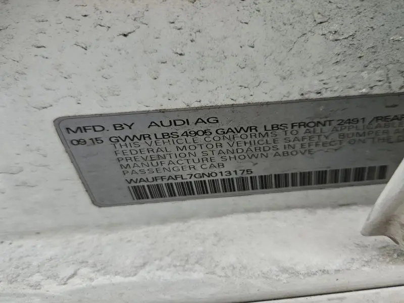 2016 AUDI A4 PREMIUM PLUS S-LINE  