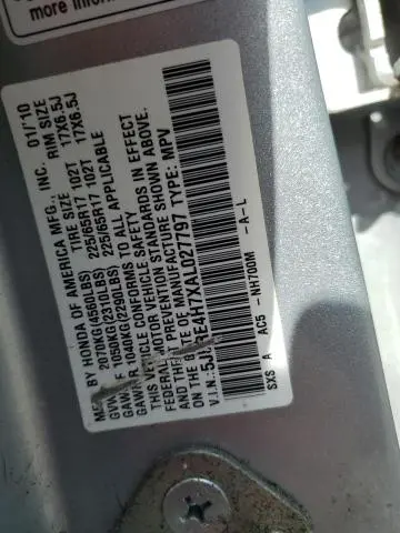2010 HONDA CR-V EXL  