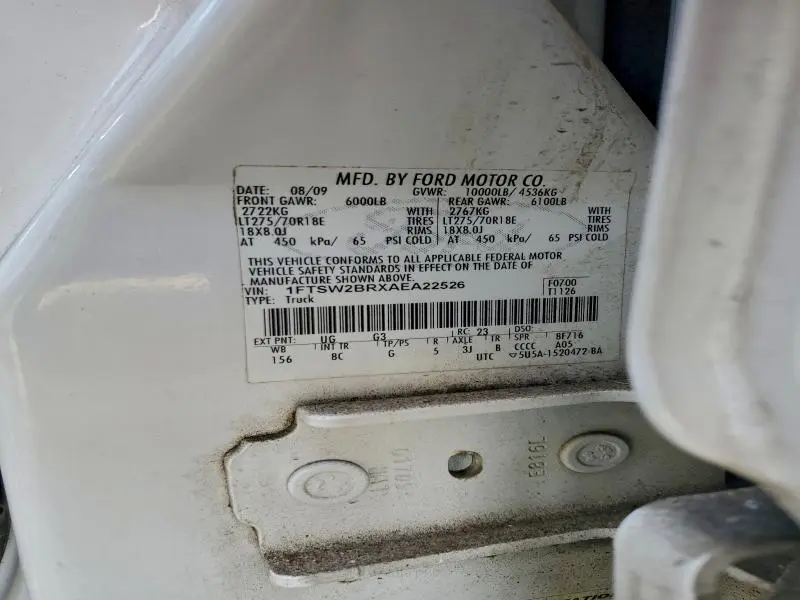 2010 FORD F250 SUPER DUTY  