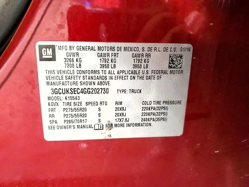 2016 CHEVROLET SILVERADO K1500 LTZ  