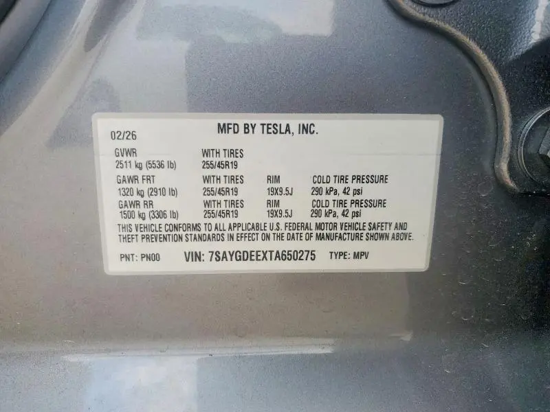 2026 TESLA MODEL Y   