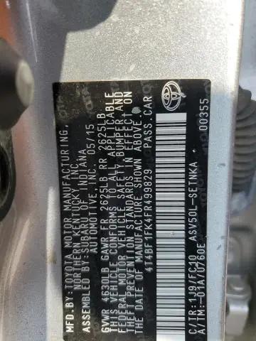 2015 TOYOTA CAMRY LE  