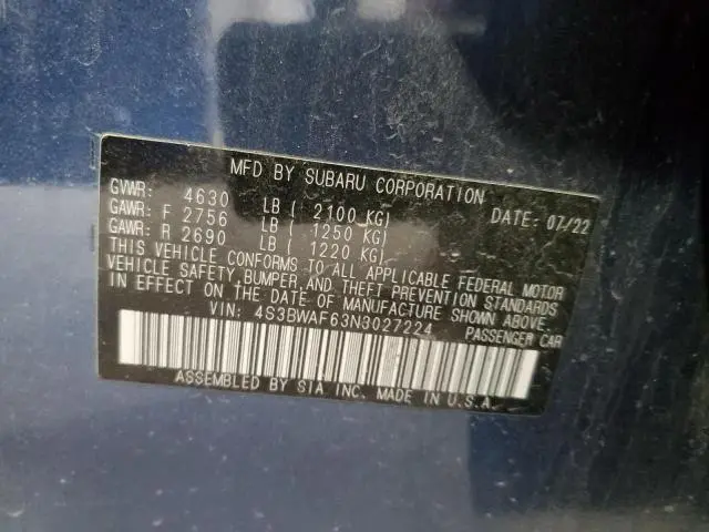 2022 SUBARU LEGACY PREMIUM  