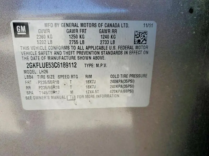 2012 GMC TERRAIN SLT  