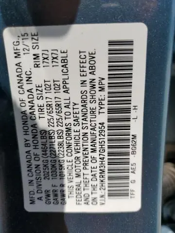 2016 HONDA CR-V SE  