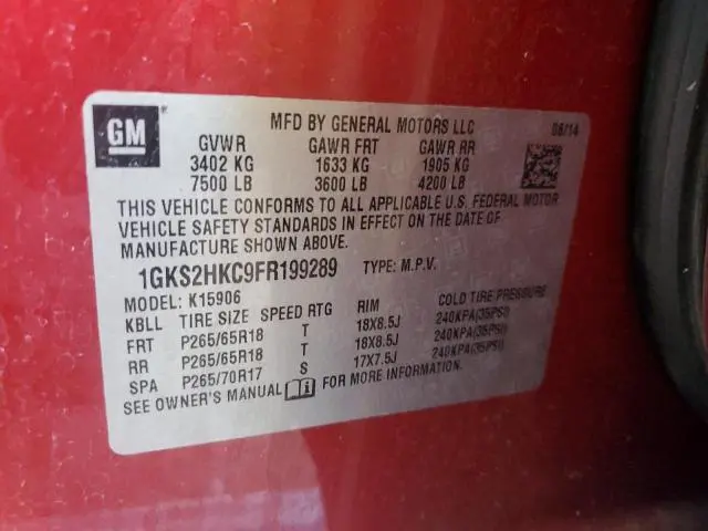 2015 GMC YUKON XL K1500 SLT  