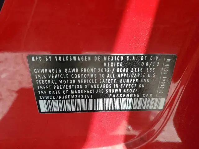 2013 VOLKSWAGEN JETTA BASE  