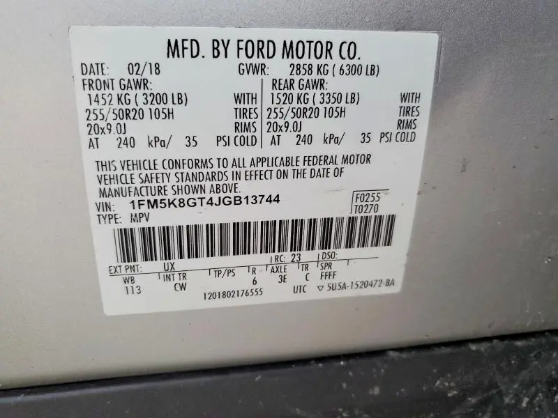 2018 FORD EXPLORER SPORT  