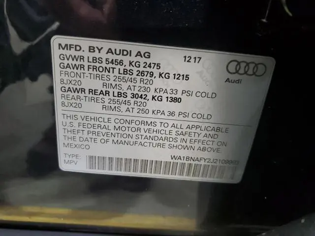 2018 AUDI Q5 PREMIUM PLUS  