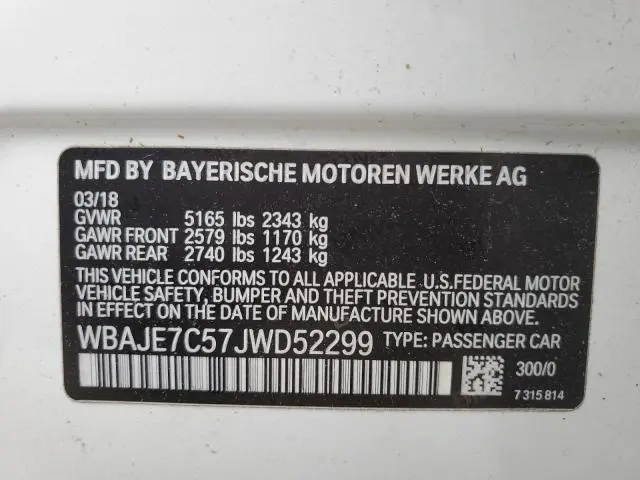 2018 BMW 540 XI  