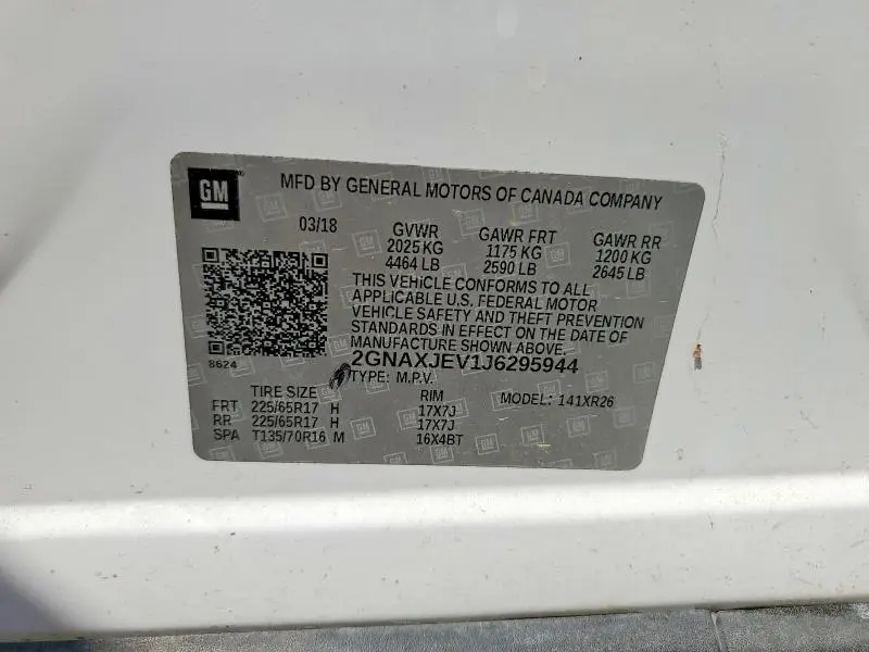 2018 CHEVROLET EQUINOX LT  