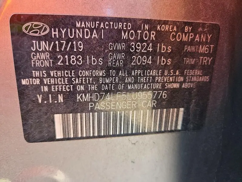 2020 HYUNDAI ELANTRA SE  