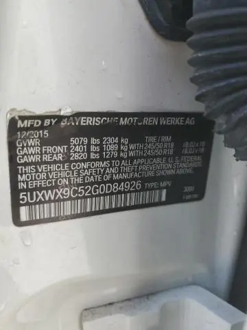 2016 BMW X3 XDRIVE28I  