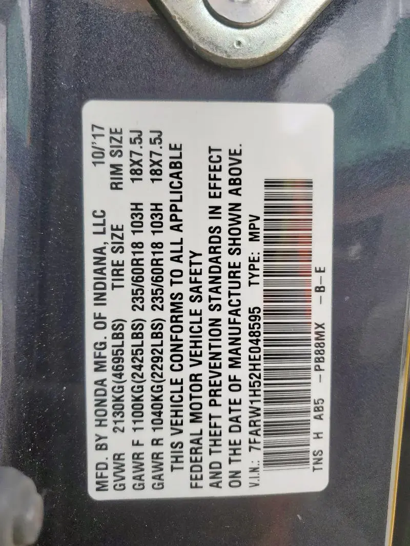 2017 HONDA CR-V EX  