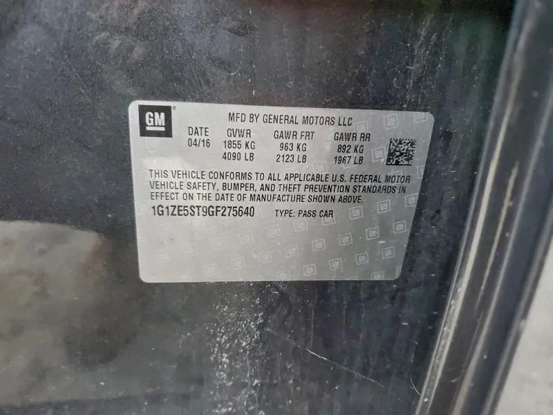 2016 CHEVROLET MALIBU LT  