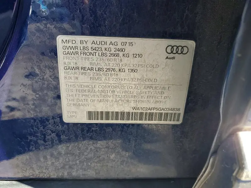 2016 AUDI Q5 PREMIUM  