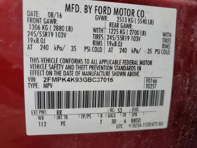 2016 FORD EDGE TITANIUM  