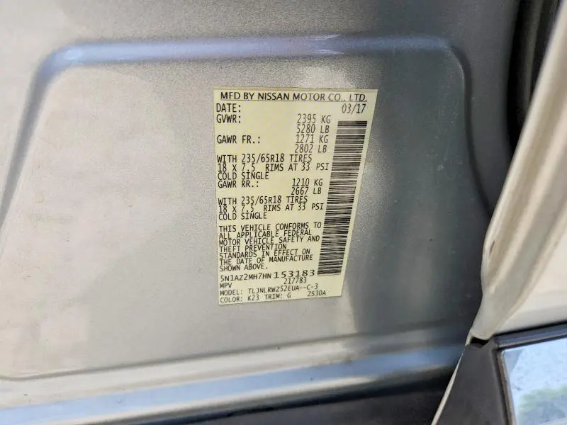 2017 NISSAN MURANO SL  