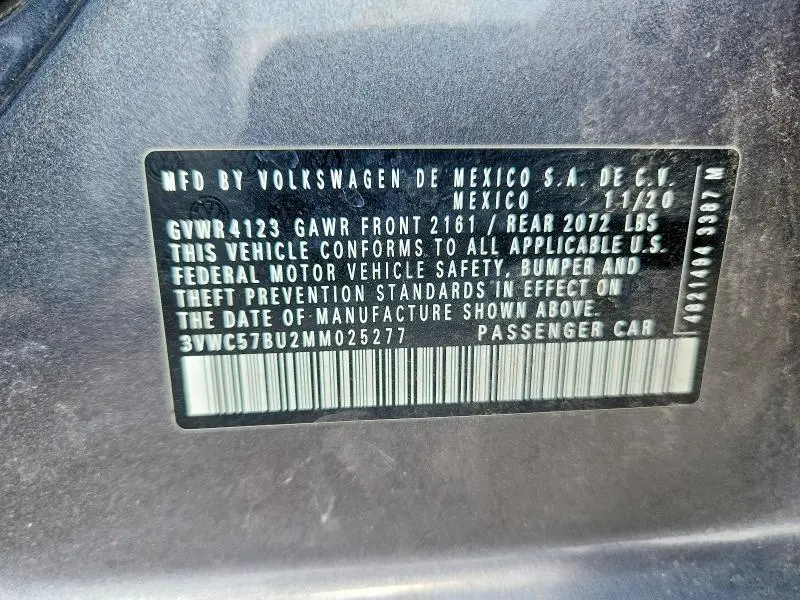 2021 VOLKSWAGEN JETTA S  