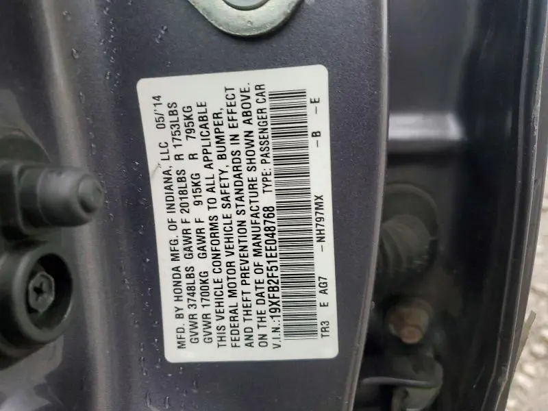 2014 HONDA CIVIC LX  