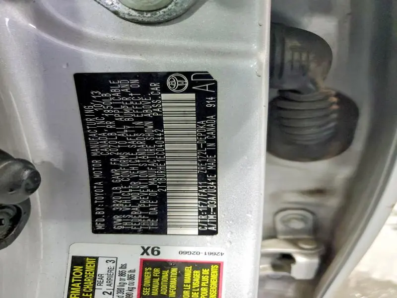 2014 TOYOTA COROLLA L  