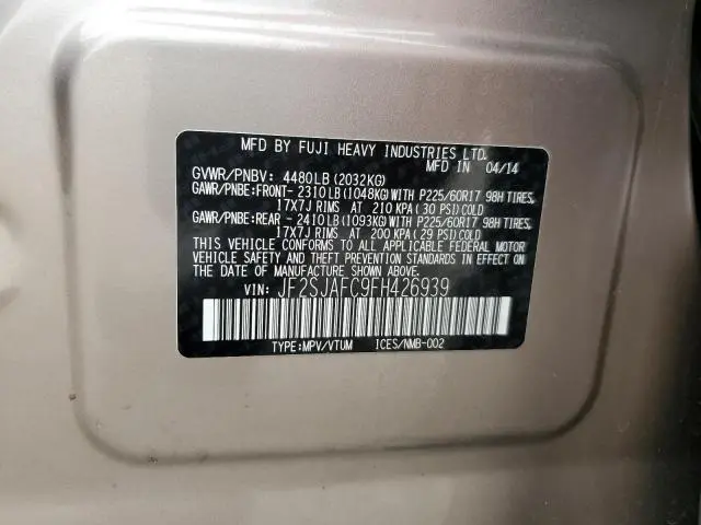 2015 SUBARU FORESTER 2.5I PREMIUM