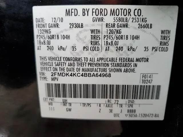 2011 FORD EDGE LIMITED  