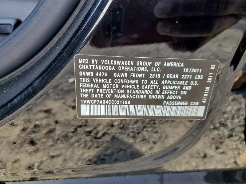 2012 VOLKSWAGEN PASSAT SEL  