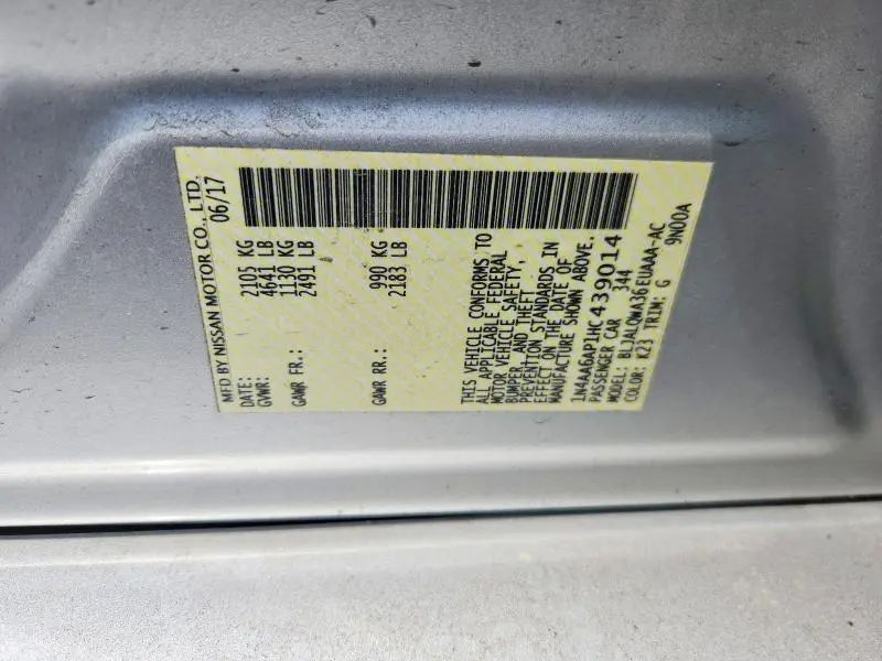 2017 NISSAN MAXIMA 3.5 S  