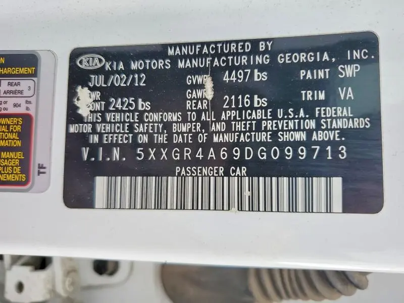2013 KIA OPTIMA SX  