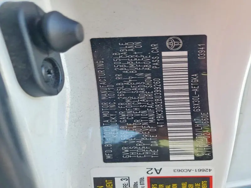 2011 TOYOTA AVALON BASE  