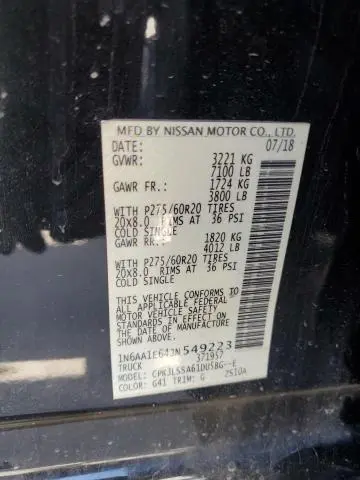 2018 NISSAN TITAN SV  