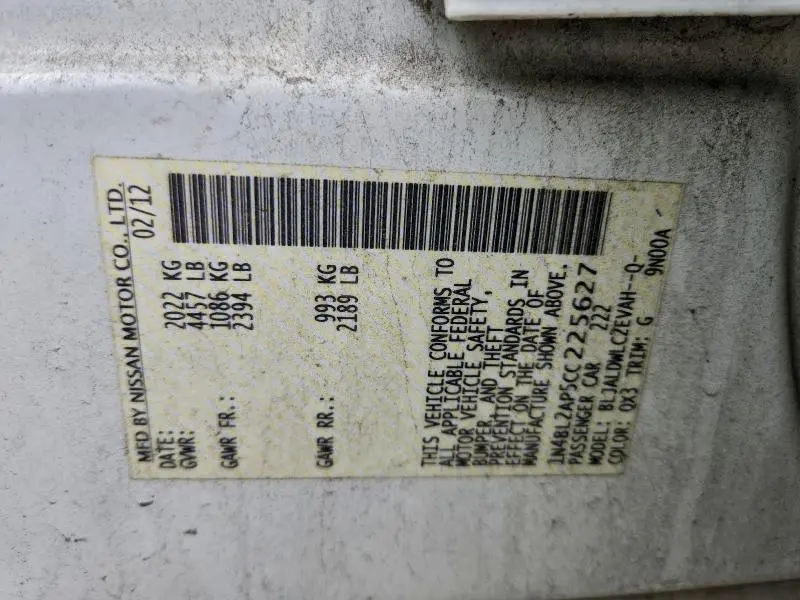 2012 NISSAN ALTIMA SR  