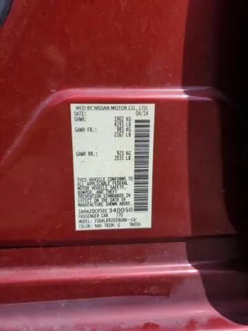 2014 NISSAN LEAF S  